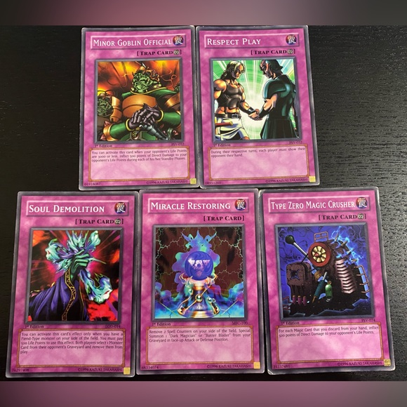 5 1st Edition Yugioh Trap Cards from 1996 - Picture 1 of 2